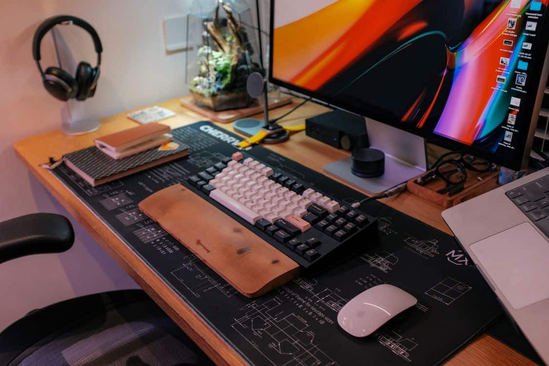 stylish workspace desk - As Desk Mats Get Bigger, Designing One That Actually Fits Your Setup Gets Trickier